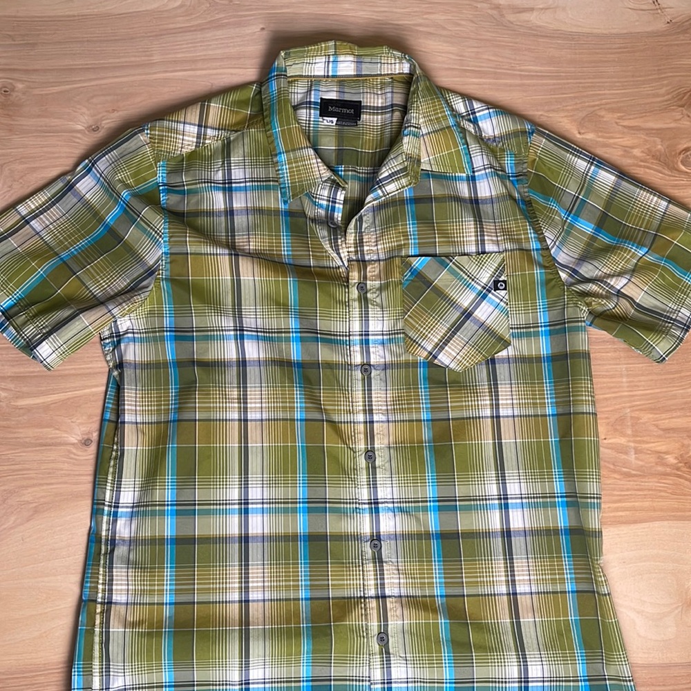Mens Green & Blue Plaid Marmot